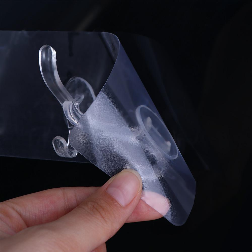 Transparent Autohesion for Bathroom,Kitchen Key Holder Wall Hooks Clothes Hanger Storage Rack