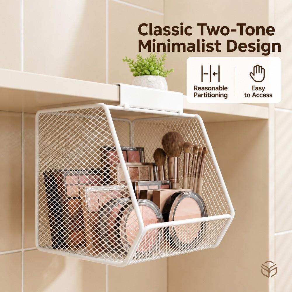 No Drill Under Cabinet Organizer Metal Mesh Bathroom Cabinet Organizer  For Bathroom Organizer