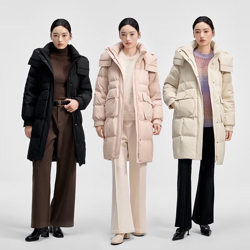 Qianrengang Women's Hooded Mid-length Down Jacket Y308119Y