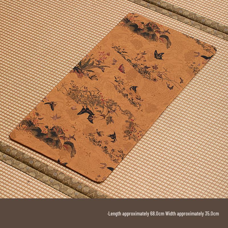 High-End Xiangyun Silk Zen Tea Mat: Waterproof Jacquard Tablecloth & Retro Runner