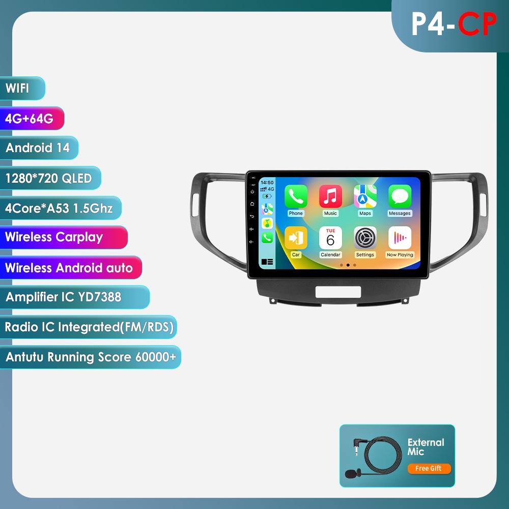 4G WIFI Carplay for Honda Accord 8 Acura TSX 2008 2009 2010 2011 2012 Car radio Android 12 Multimedia Video player 6115 Stereo