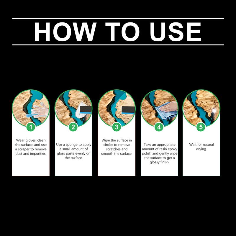 Zestaw do polerowania żywicy epoksydowej - Pasta polerska do żywicy epoksydowej, Specjalnie opracowana do uzyskiwania wykończeń o wysokim połysku, Do usuwania zarysowań, Szlifowania