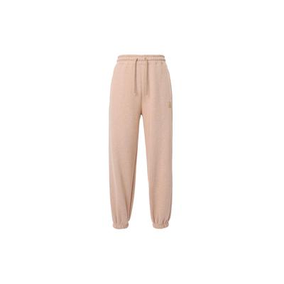 Παντελόνι Αθλητικό Casual με Κορδόνια και Ριμπ Μανσέτες, Πλεκτό Fleece, Μονόχρωμο, Γυναικεία Κάτω Μέρη, Legendary-Brown FB5114-245