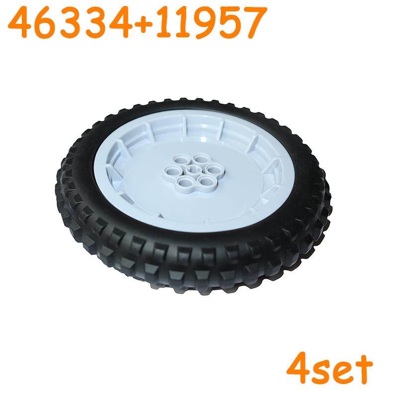 Non-Toxic 46334 88517 11957 88516 67140 46335 Tire Cross Hole Set Car Truck Wheels Hub Technical Bricks Moc Motorcycle Building Blocks