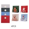 4Pcs Handmade Christmas Greeting Cards Stickers Folding Design DIY Xmas Card With Envelopes Exquisite Pop Up Christmas Gift Card