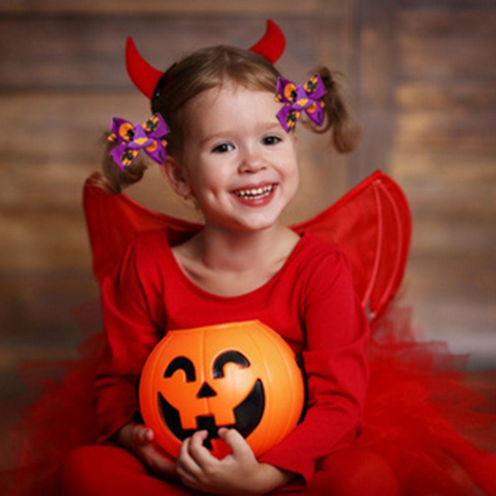 Funny Halloween Bow Hair Clip Eyeball Bat Duckbill Clip Hair Accessories Pumpkin Hairpin  Cosplay