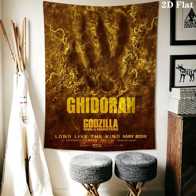 Godzilla Monsters Tapestry Background Cloth Wallmounted Background Cloth Christmas Gift Wall Decoration