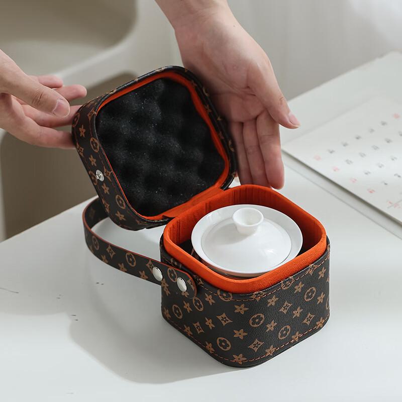 Shangqi Panda Bamboo White Porcelain Travel Tea Set