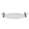 Stainless Steel Buffet Plate Bright Mirror Finish Serving Tray with Handle for Hotel Restaurant Banquet Circular
