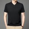 Men’s Summer 2025 V-neck Single-button Short Sleeve Breathable T-shirt