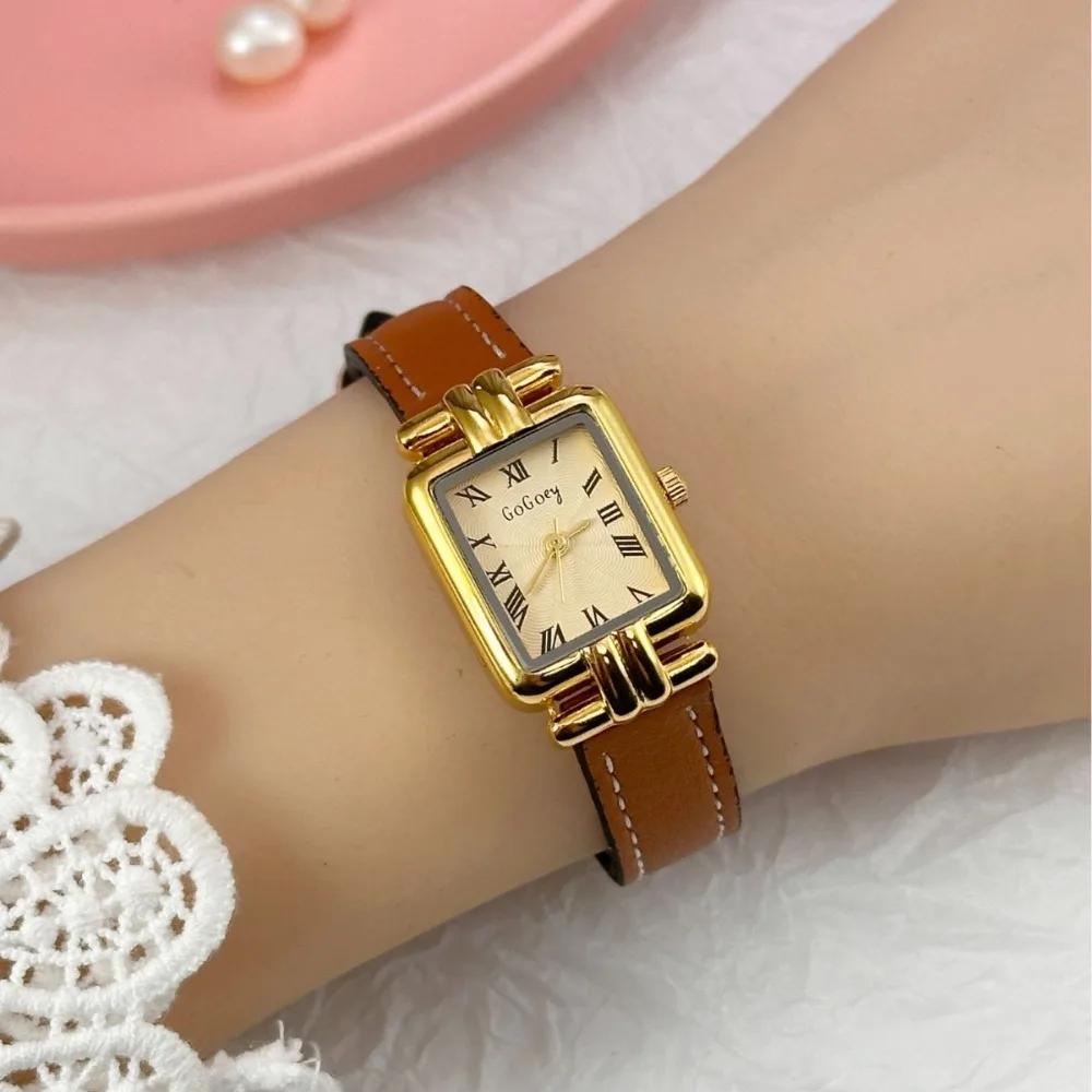 Luxury Brand Women Roman Dial Quartz Watch Leather Strap Wristwatches Dropshipping Relojes Para Mujer New Year Christmas Gifts