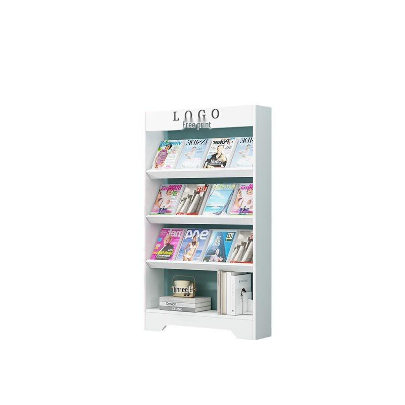Wooden Floor-Standing Magazine and Newspaper Rack: Office Display and Storage for Books and Promotional Materials.