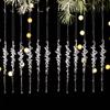 Christmas Acrylic Ornament, 5 Inch Clear Icicle Pendant for Holiday Tree Decoration