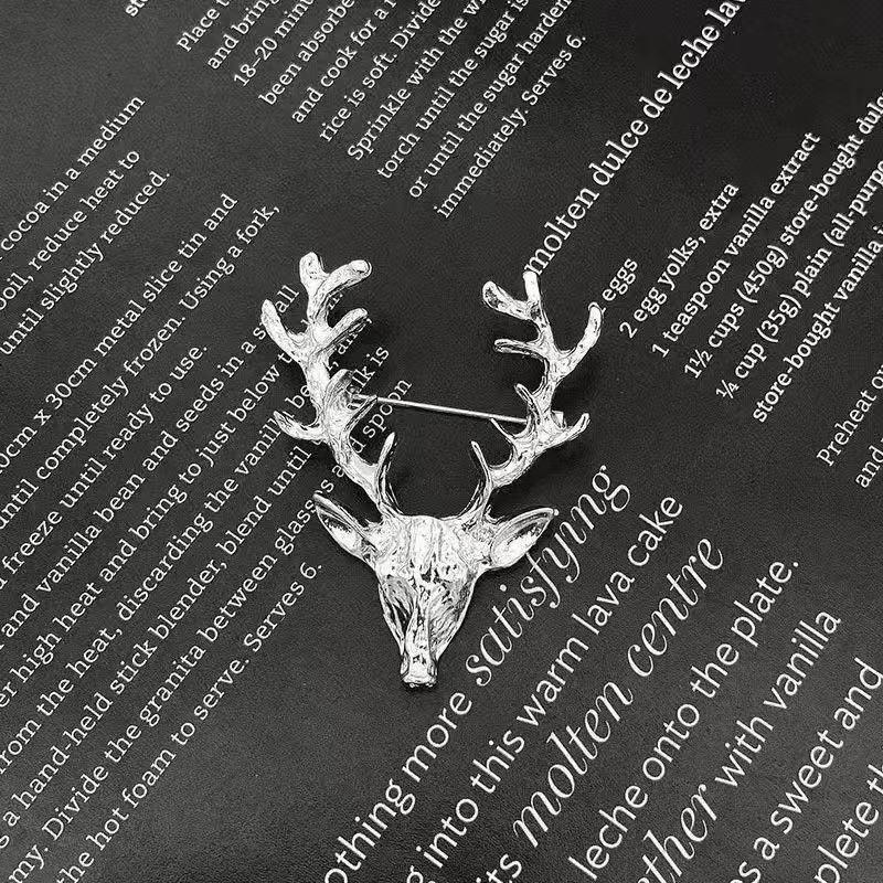 Stylish 'One Deer Has You' Silver Animal Brooch – High-End Fashion Clothing Accessory