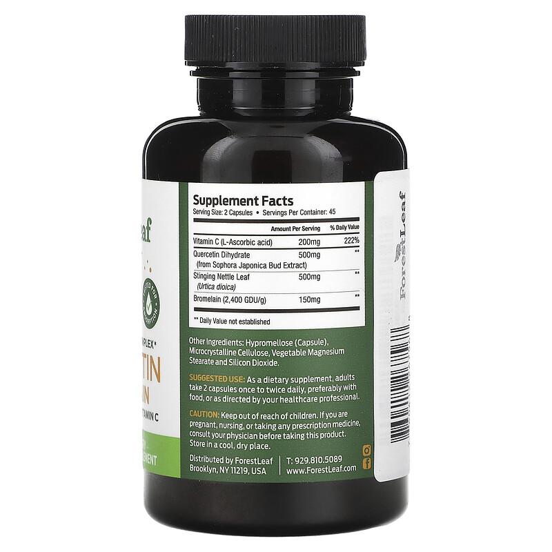 Quercetin Bromelain + Stinging Nettle & Vitamin C, 90 Vegetable Capsules