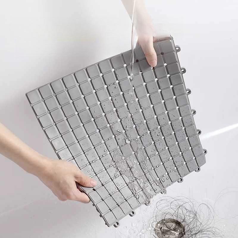 30x30cm Quadratische Badezimmer-Rutschmatten Duschraum-Bodenmatte Schwimmbad Hohl-Verbindung Wasserabdichtung Badedusch-Fußmatten Zuschneidbar Entwässerungs-Bodenmatte