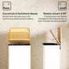 Kitchen Bin, 20 L, Foot-Operated, Bamboo Lid, Removable Inner Bucket, White
