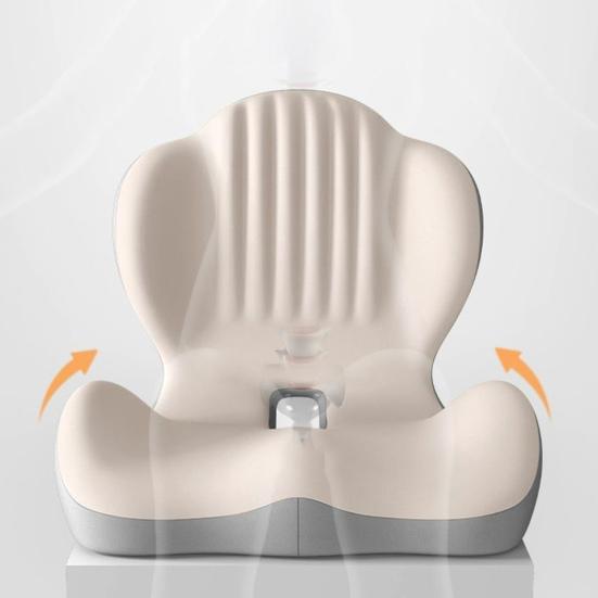 Ergonomický polštář na sedadlo z paměťové pěny s L-tvarem, dutý pro cirkulaci vzduchu, s opěrkou beder, protiskluzový polštář na kancelářskou židli