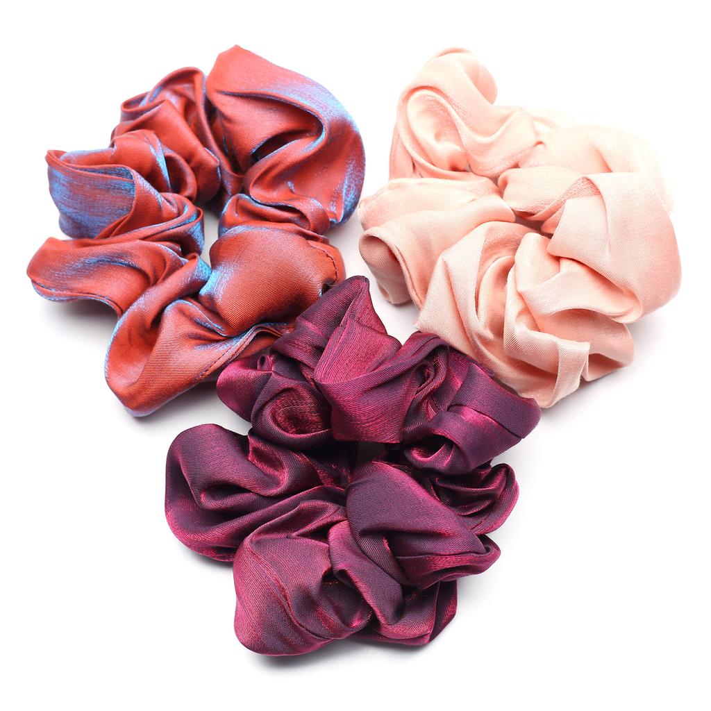 QinGoo Stylish Pink Scrunchie Hair Hair Accessory for Korean 1 Piece Tie, Adults, Cute, Style, (Pink)