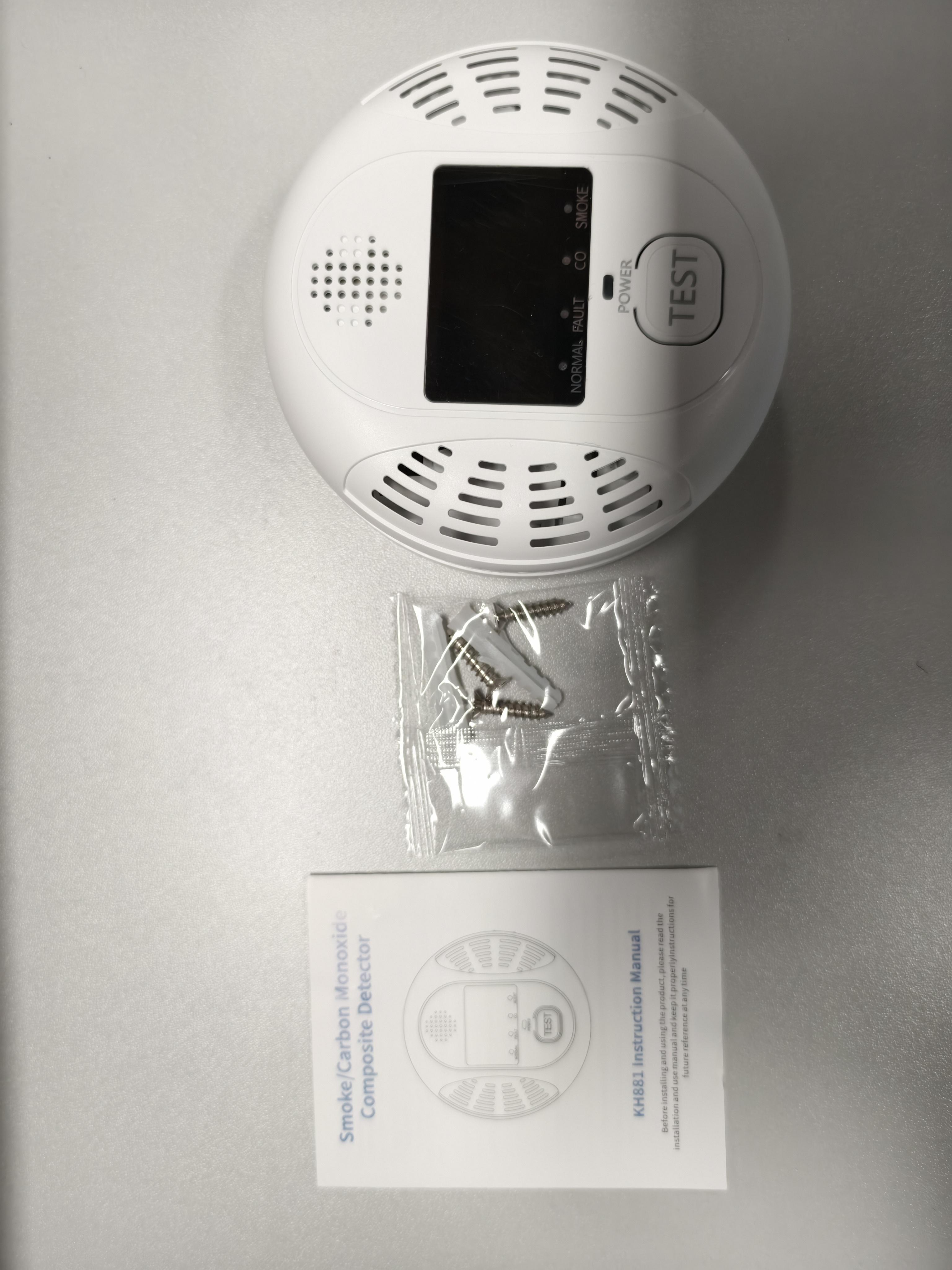 

2 в 1 Детектор дыма и угарного газа с двойным датчиком и ЖК-дисплеем для офиса отеля type 1 белый