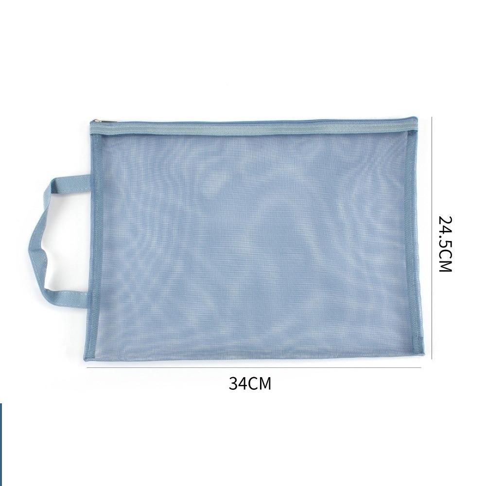 A4 Document Storage Bag Nylon Cosmetic Makeup Bag New Mesh Zip Bag  School Supplies