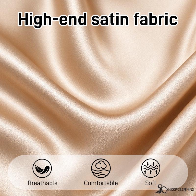 Women's Satin Blouse Long Sleeve Bow Tie Neck Elegant Office Shirt Dressy Top