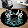 1PCSkull Flames Office Round Area Rug,  Mat Suitable For Office, Under Office Chairs Bedroom Living Room Home Decor, Room Deco