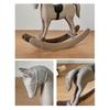Wooden Rocking Horse Figurine Vintage Horse Statue Sculpture Home Office Living Room Bookshelf Desktop Decoration Ornament