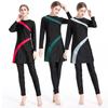 Plus Size Color Block Slimming Swimsuit 3-Piece Set for Southeast Asian Women, Sizes S-6XL