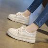 Internet celebrity leather thick-soled breathable little white shoes women's summer new 2025 versatile comfortable soft-soled sports and leisure shoes
