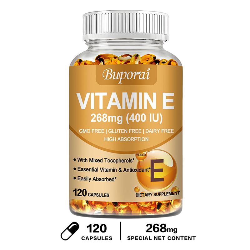 Buporai 268 Mg Vitamin E Capsules - Antioxidant - Skin Health