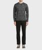 PANICALE Dark Brown Regular Slim Fit Textured Cotton Pants