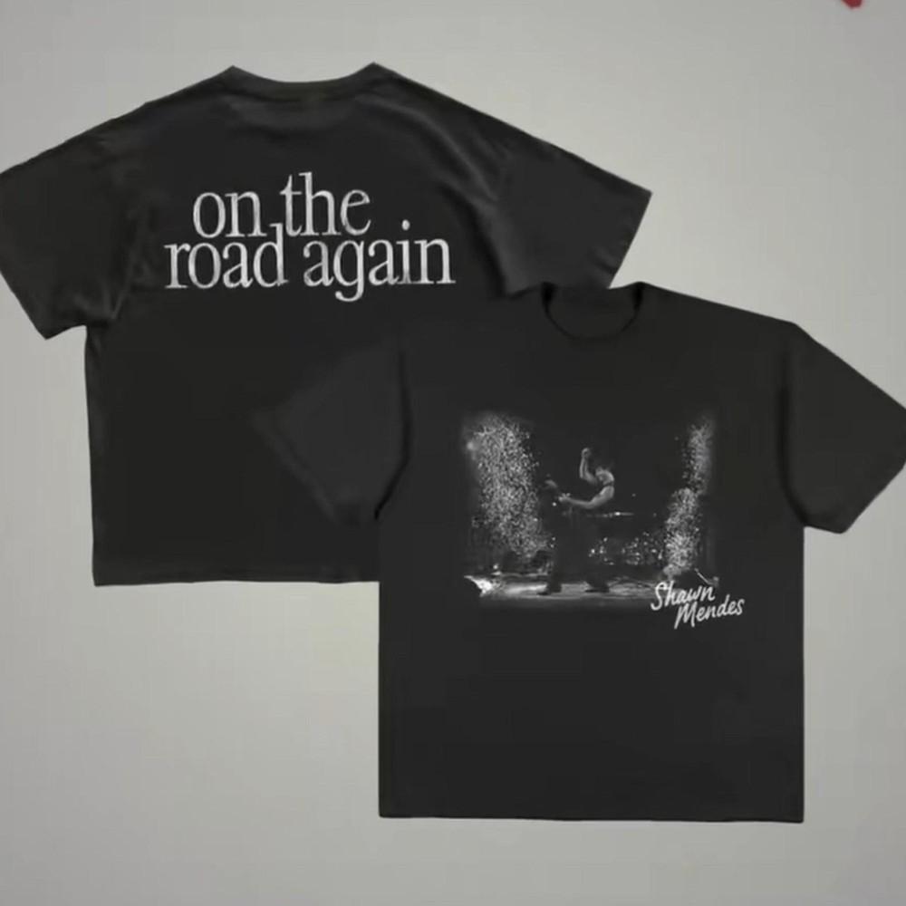 Shawn Mendes Love On the Road Again Tour2025 2 Sides T-Shirt  20D1757 Unisex T-Shirt XL