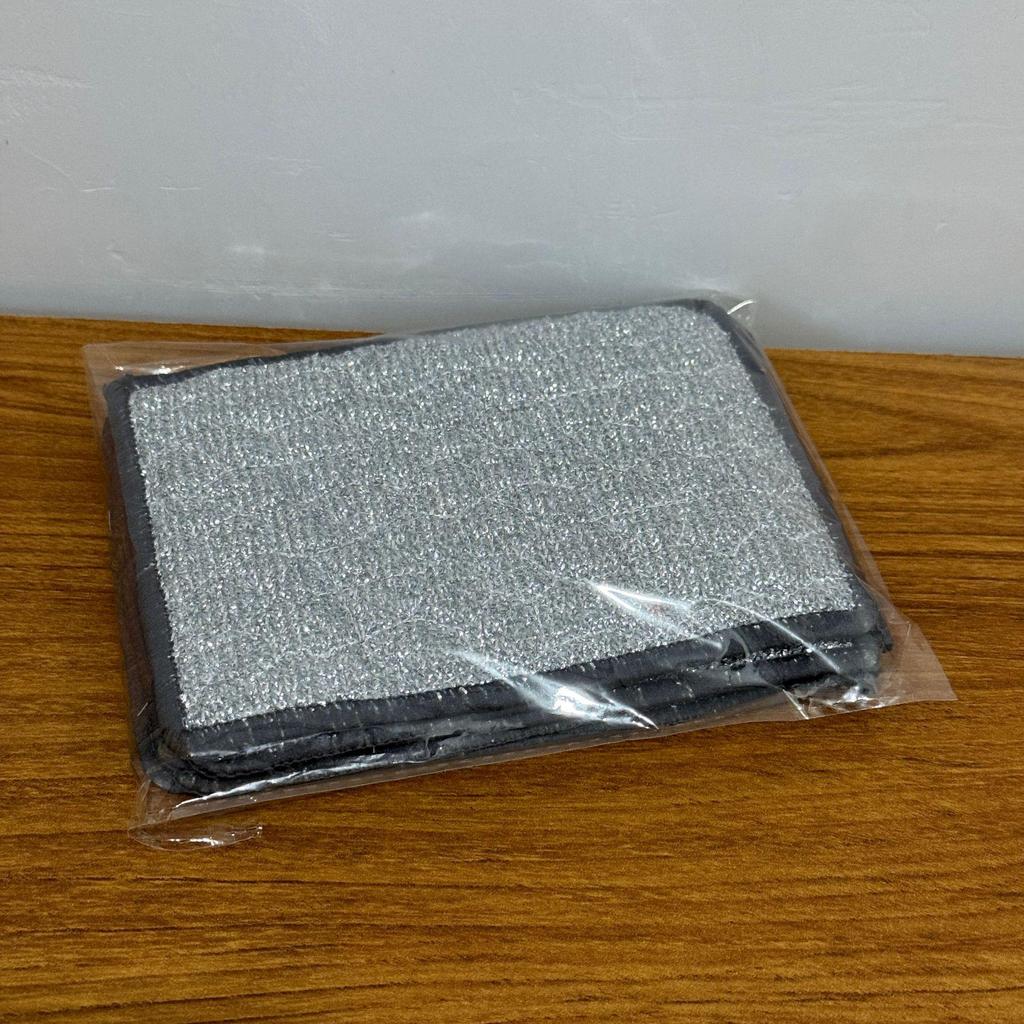 Silver Double Layer Non-Stick Dishcloth: Absorbent, Thickened Cotton Yarn Scouring Pad for Dishwashing and Pot Cleaning