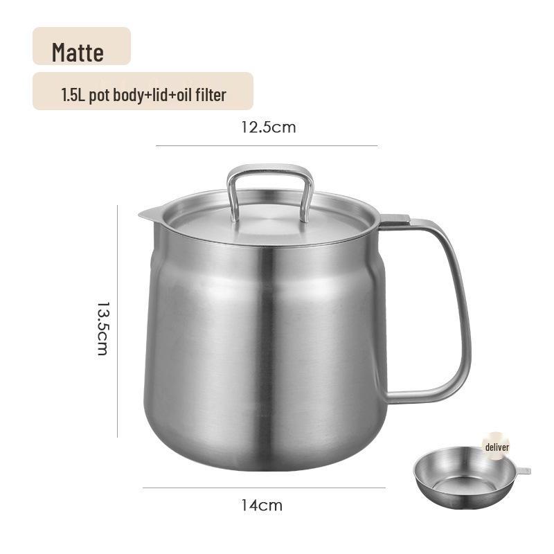 Stainless Steel 304 Dual-Purpose Oil Filter Pot with Frying Basket and Lid