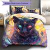 Colorful glowing leopard  Pattern Bedding Quilt Set Quilt Cover Pillowcase Home Decoration  Gift (1 * duvet cover + 2 * pillowcase, without core)