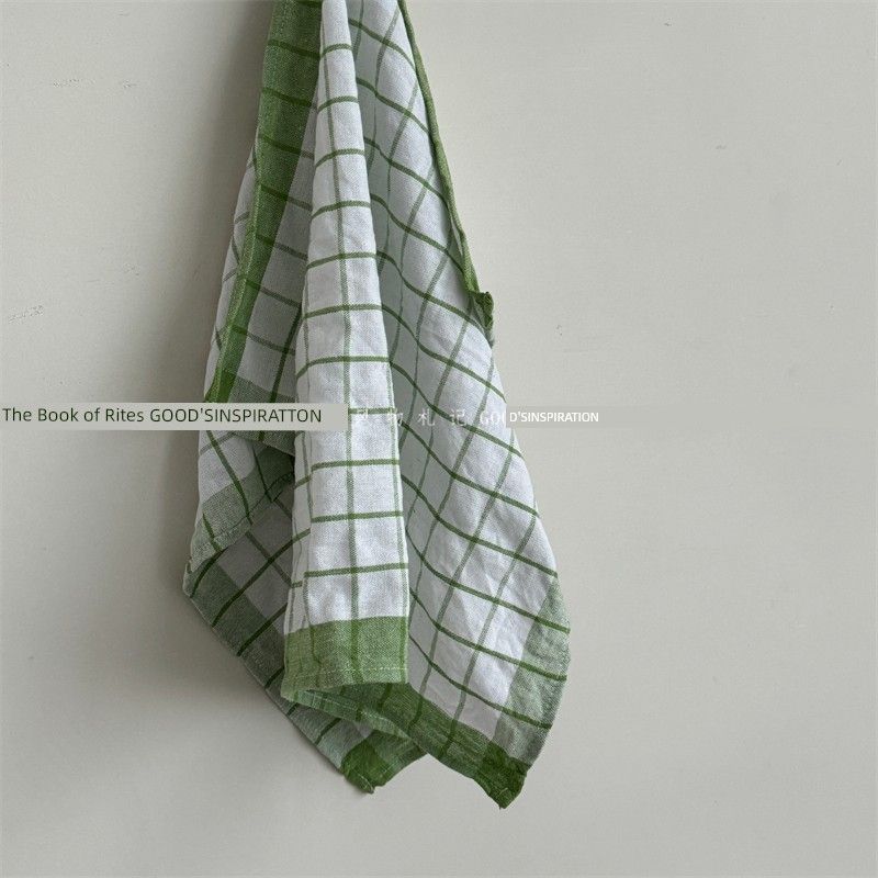 

Экспорт Однотонная Хлопковая Клетчатая Кухонная Салфетка Салфетка для Выпечки Чайное Полотенце Термостойкая Подставка Ткань для Накрывания Абсорбирующая Минималистичная Фоновая Ткань Green Gingham 50 * 70cm