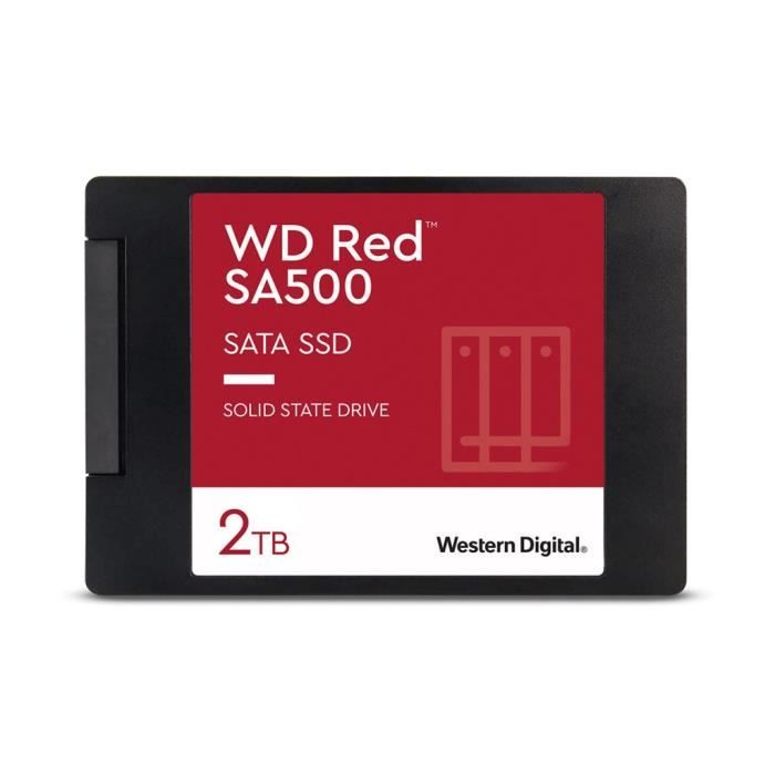 WESTERN DIGITAL - Red SA500 WDS200T2R0A - Disque dur SSD - 2 To - Interne - 2.5" - SATA 6Gb/s