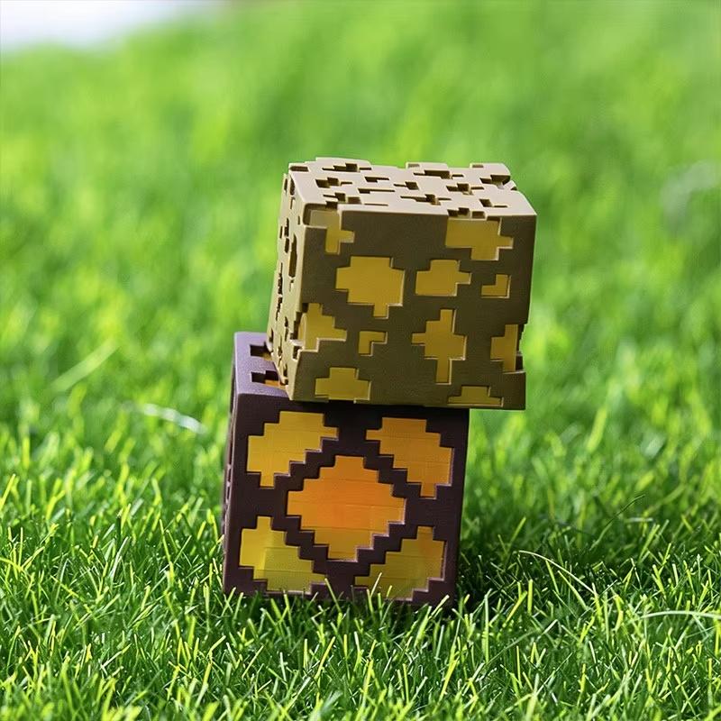 Cartoon Square My World Series Creative Keyboard Decoration Keycap Light-Transmitting Workmanship Resin Material Periphery Gifts