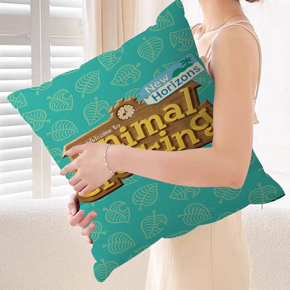 Game A-Animal C-Crossing Personalized Pillow Cover Kids Bedroom Wild Party Decor Pillowcase Kid Birthday Shower Gift