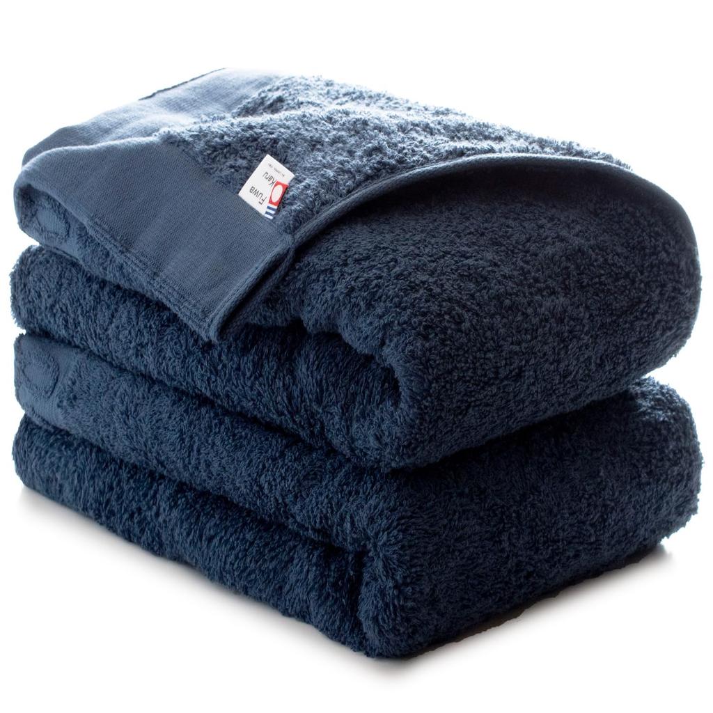 Transparan Imabari Towel Bath Towel Set of Softly Made in Japan 2, Soft, Absorbent, Quick-Drying, Lightweight, Thick, 100% Cotton, Twisted, (Navy)