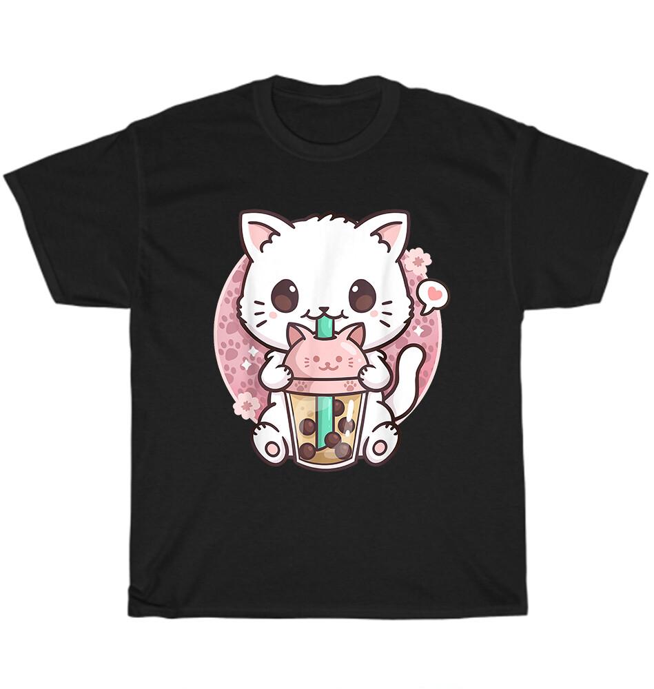 

Boba Cat Boba Tea Bubble Tea Kawaii Anime Kitten Kawaii Neko T-Shirt Unisex Gift 2XL