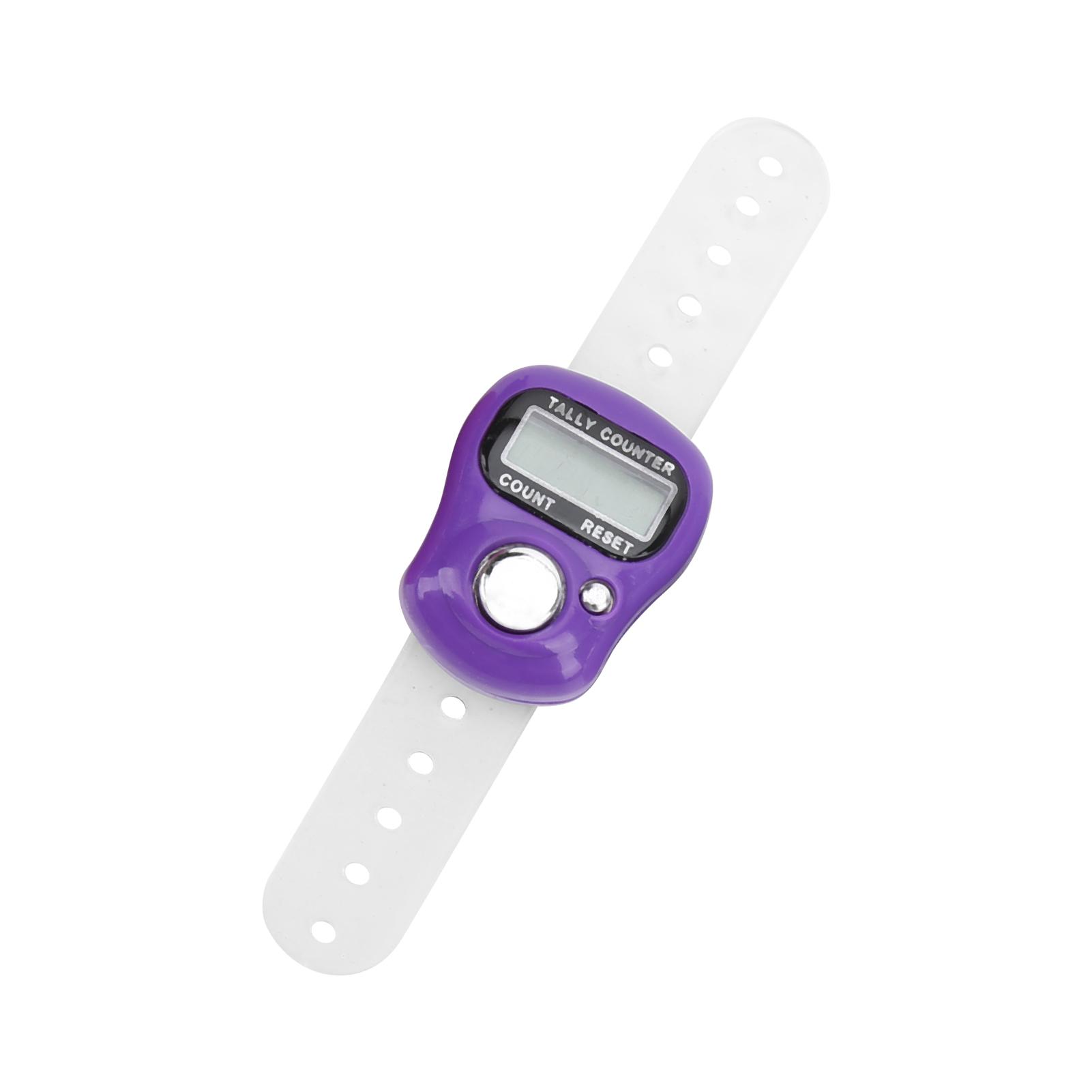 

Электронный счетчик пальцев с обнуляемым 5-разрядным ЖК-дисплеем, ручной счетчик для молитв и ходьбы, темно-синий Purple фиолетовый
