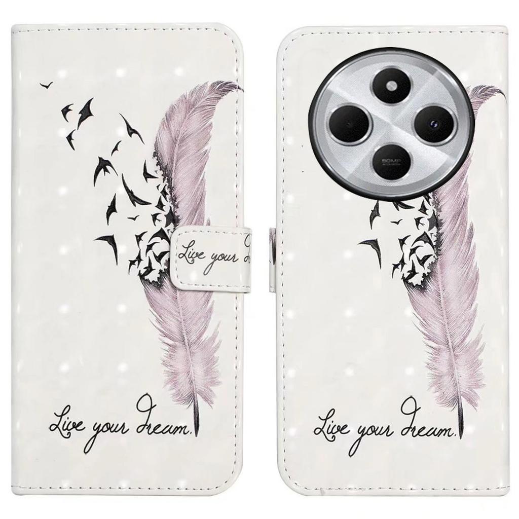 Dla Xiaomi Poco C75 4G/Redmi 14R 5G/14C 4G Etui 3D Kreatywny Wzór Skóra PU Podstawka Pokrowiec na Telefon