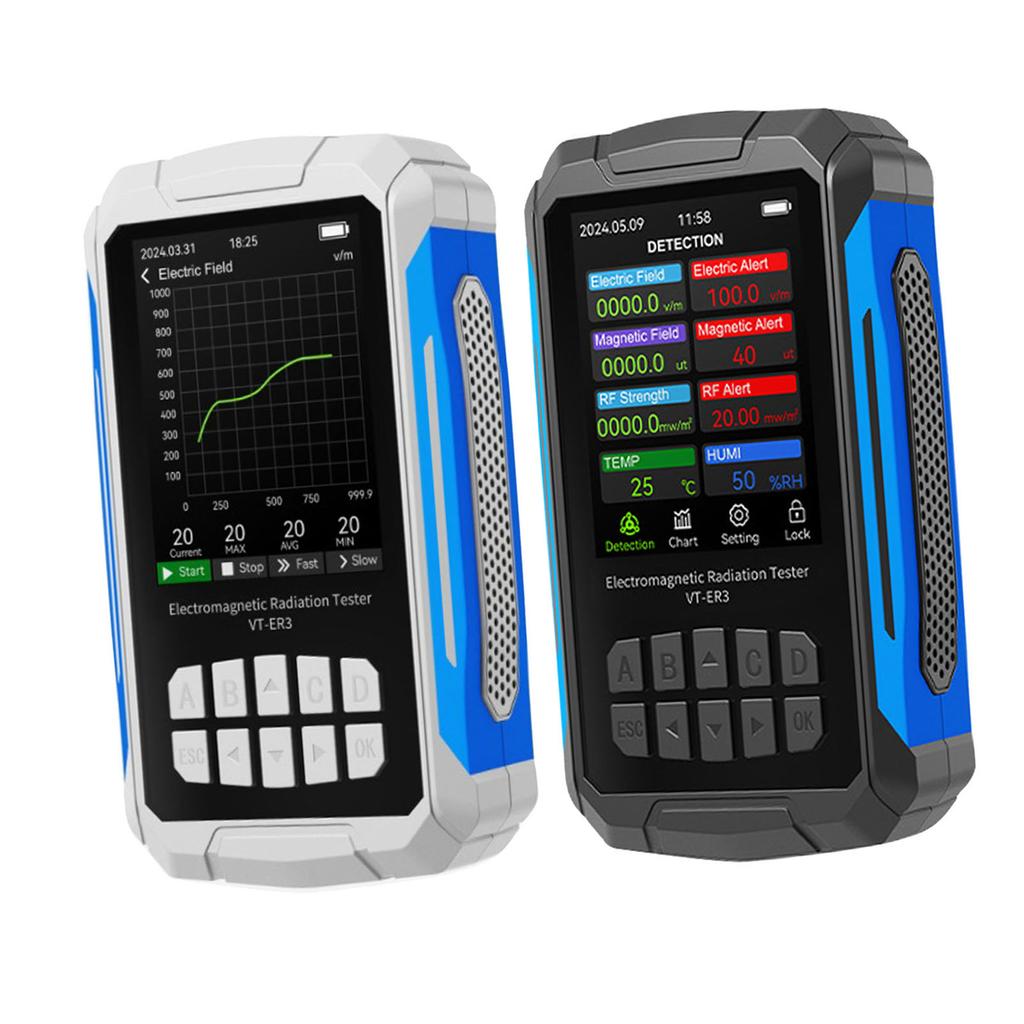 Electromagnetic Field Radiation Detector 2.8in TFT Color Display Rechargeable 5 In 1 Radiation Dosim