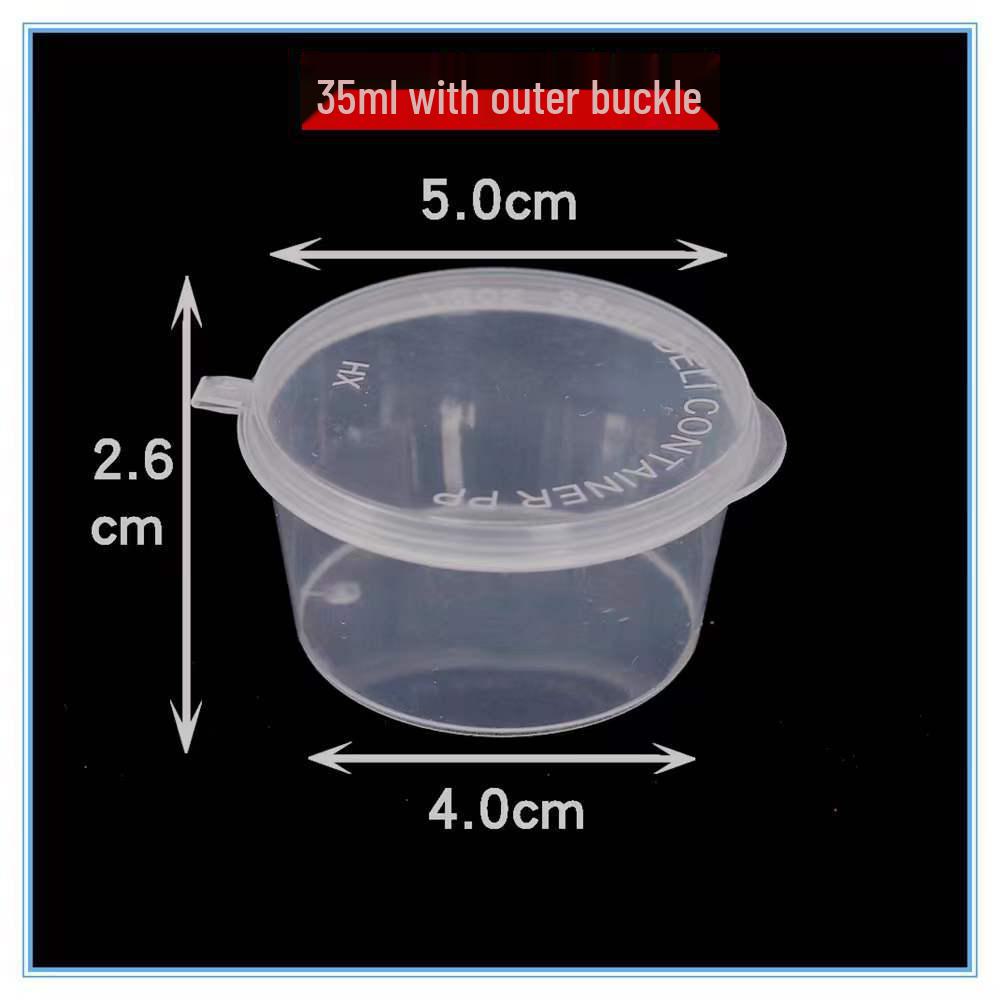 2oz Hong Kong Style Rectangular Chili Oil Slime Sauce Cup - Disposable Seasoning Dish