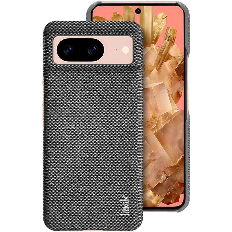 IMAK Ruiyi Series for Google Pixel 8 Case Cloth Texture Bump Proof PU Leather+PC Cell Phone Cover