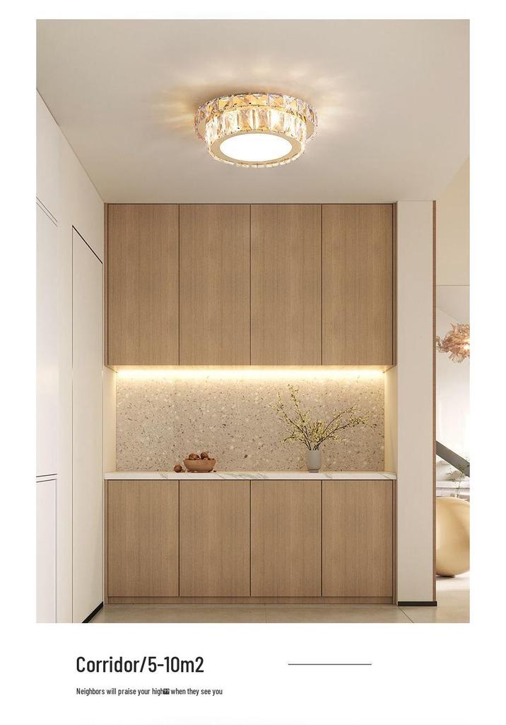 Modern LED Crystal Ceiling Light for Hallway or Corridor