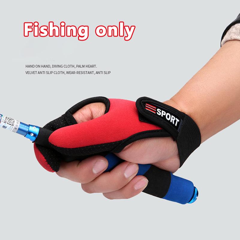 Suministros de Pesca Guantes de Pesca de Dos Dedos Guantes para Señuelos Guantes para Control de Caña de Lanzar Guantes de Pesca Guantes de Protección para los Dedos Hombres