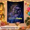 Valentino Rossi Personalized Wall Tapestry Custom Name Text Polyester Hanging Decor Home Room